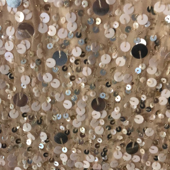 Aidan Mattox champagne sequin cocktail dress - Picture 3 of 6